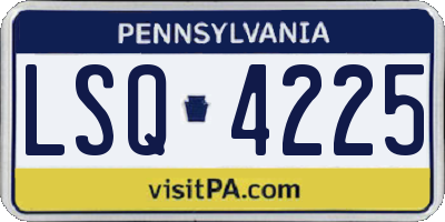 PA license plate LSQ4225