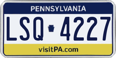 PA license plate LSQ4227