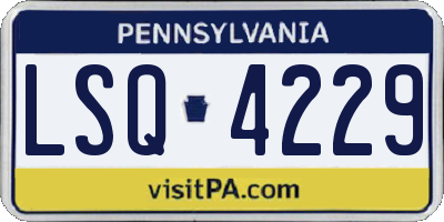 PA license plate LSQ4229