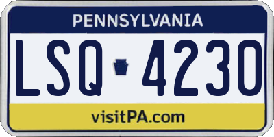 PA license plate LSQ4230