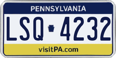 PA license plate LSQ4232