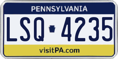 PA license plate LSQ4235