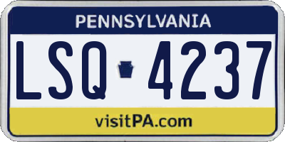 PA license plate LSQ4237