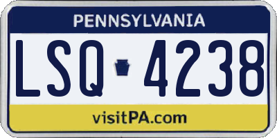 PA license plate LSQ4238