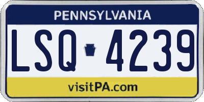 PA license plate LSQ4239