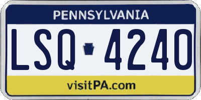 PA license plate LSQ4240