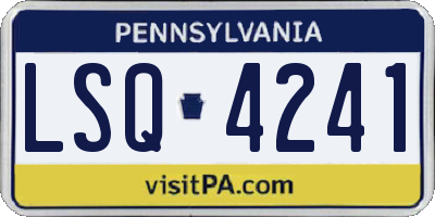 PA license plate LSQ4241