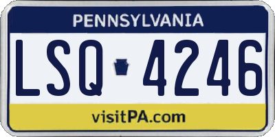 PA license plate LSQ4246