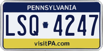 PA license plate LSQ4247