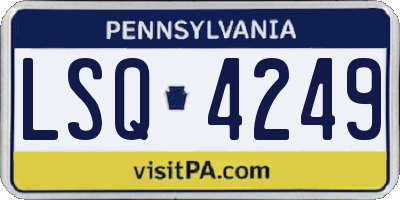 PA license plate LSQ4249