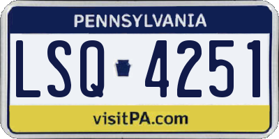 PA license plate LSQ4251