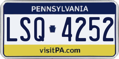PA license plate LSQ4252