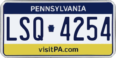 PA license plate LSQ4254