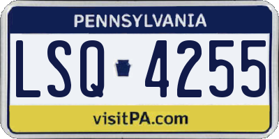PA license plate LSQ4255