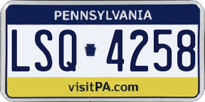 PA license plate LSQ4258