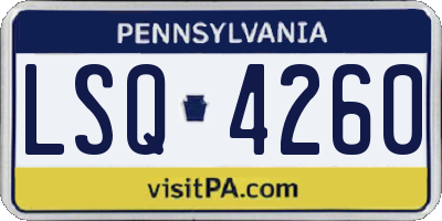 PA license plate LSQ4260
