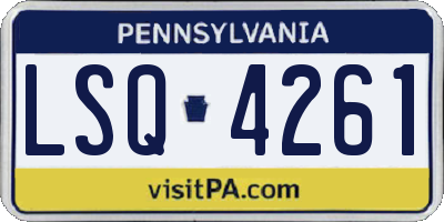 PA license plate LSQ4261