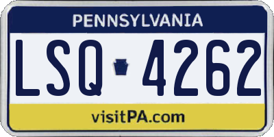 PA license plate LSQ4262
