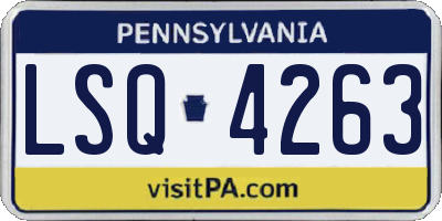 PA license plate LSQ4263
