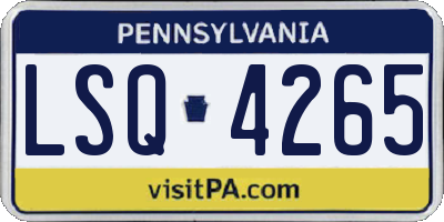 PA license plate LSQ4265