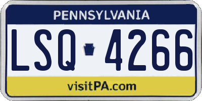 PA license plate LSQ4266