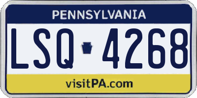 PA license plate LSQ4268