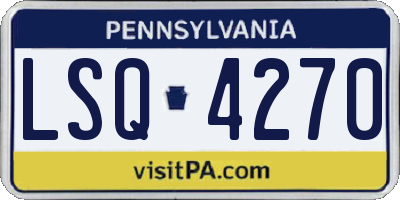 PA license plate LSQ4270