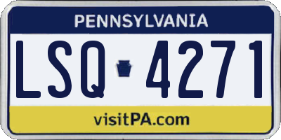 PA license plate LSQ4271