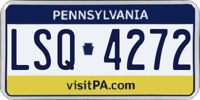 PA license plate LSQ4272
