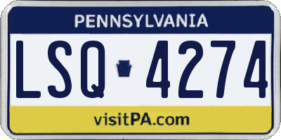 PA license plate LSQ4274