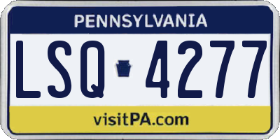 PA license plate LSQ4277