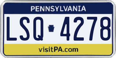 PA license plate LSQ4278
