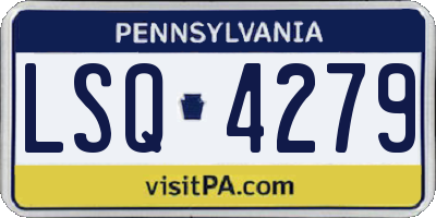 PA license plate LSQ4279