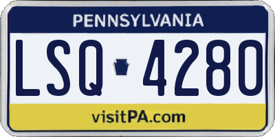 PA license plate LSQ4280