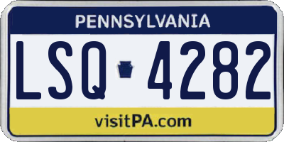 PA license plate LSQ4282