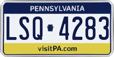 PA license plate LSQ4283