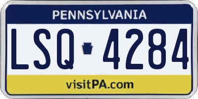 PA license plate LSQ4284