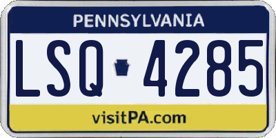 PA license plate LSQ4285