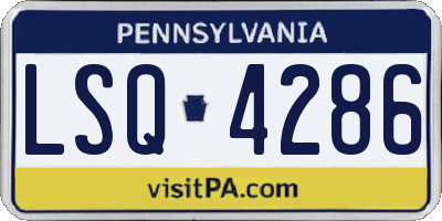 PA license plate LSQ4286