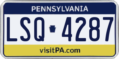 PA license plate LSQ4287
