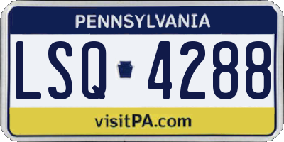 PA license plate LSQ4288