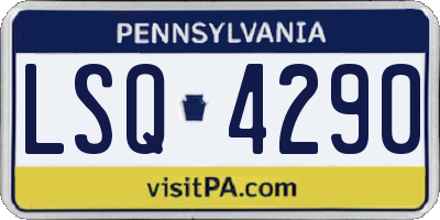 PA license plate LSQ4290