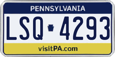 PA license plate LSQ4293