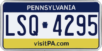 PA license plate LSQ4295