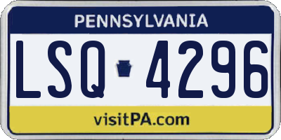 PA license plate LSQ4296