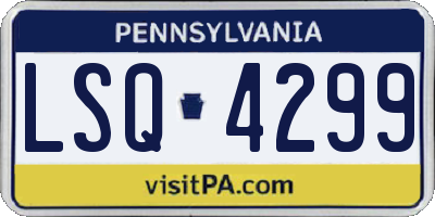 PA license plate LSQ4299