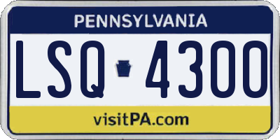 PA license plate LSQ4300