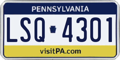PA license plate LSQ4301