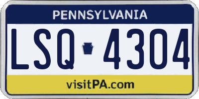 PA license plate LSQ4304