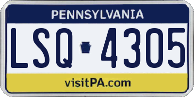 PA license plate LSQ4305